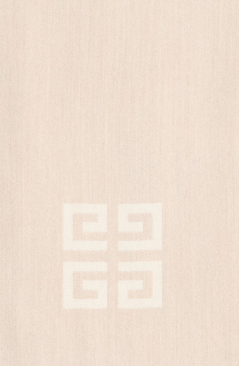 Givenchy Logo Wool & Cashmere Scarf, Alternate, color, Beige/White