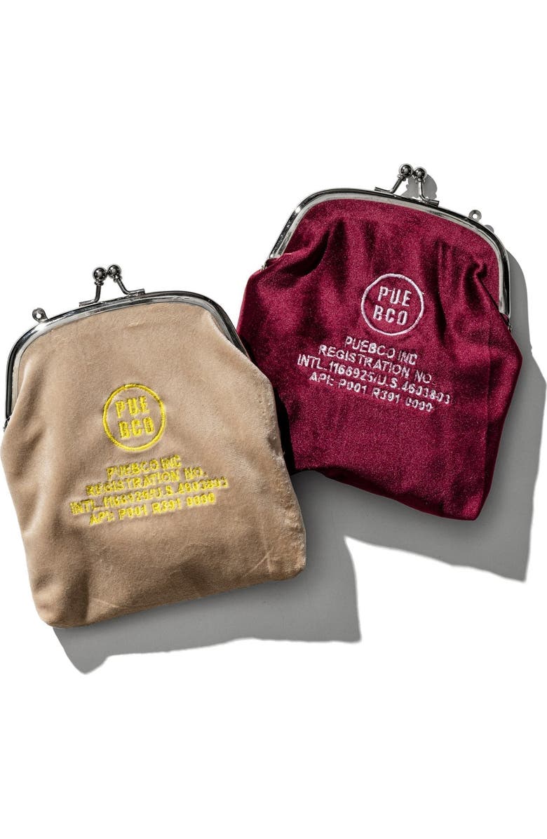 PUEBCO Velvet Frame Pouch, Alternate, color, Beige