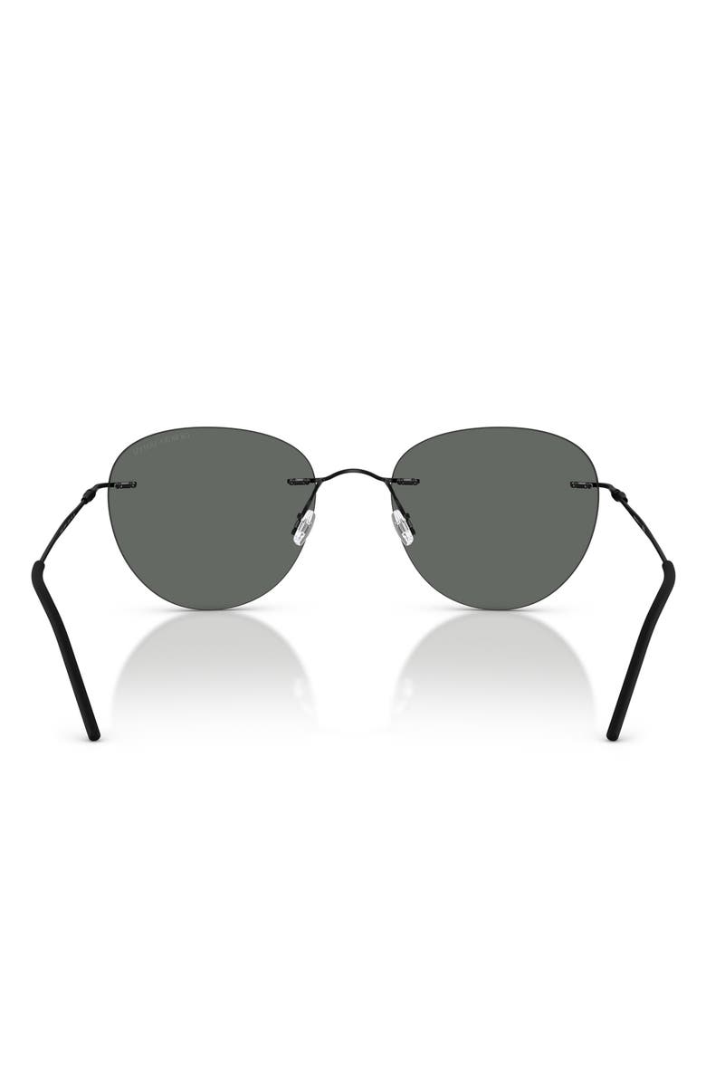 ARMANI 53mm Round Sunglasses, Alternate, color, Matte Black / Dark Grey