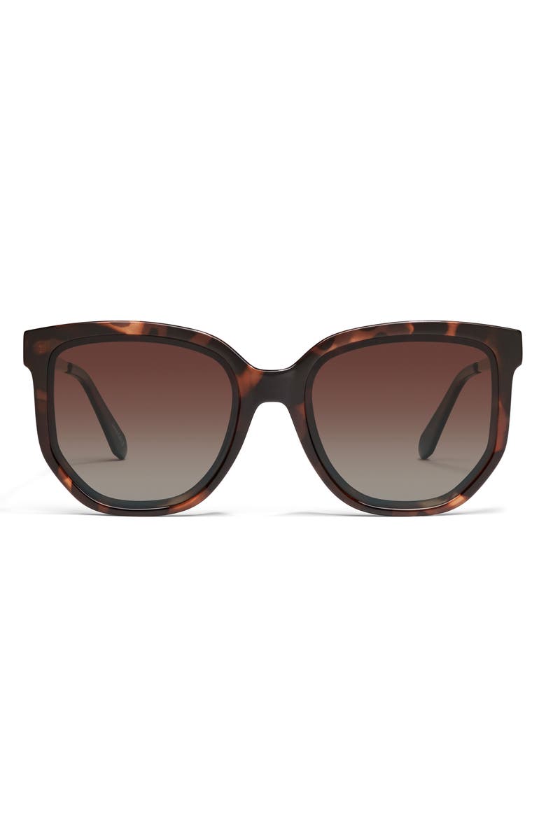 QUAY Coffee Run 53mm Gradient Round Sunglasses, Main, color, Tortoise/ Brown