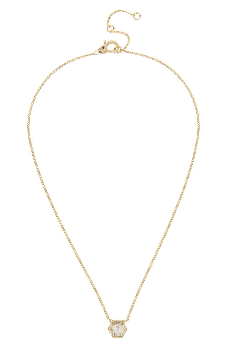 AllSaints Hexagon Pendant Necklace, Main, color, 