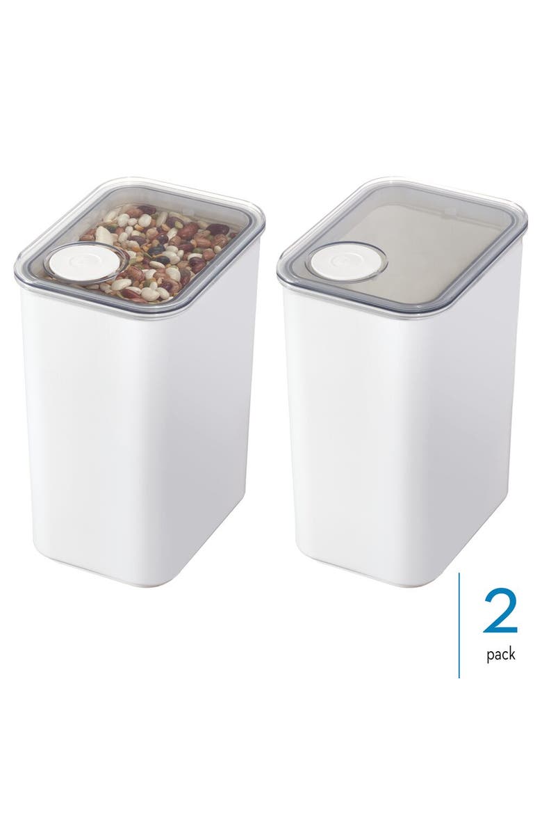 Large Canister with Removable Pour Cap - Set of 2 - White, Alternate, color, White