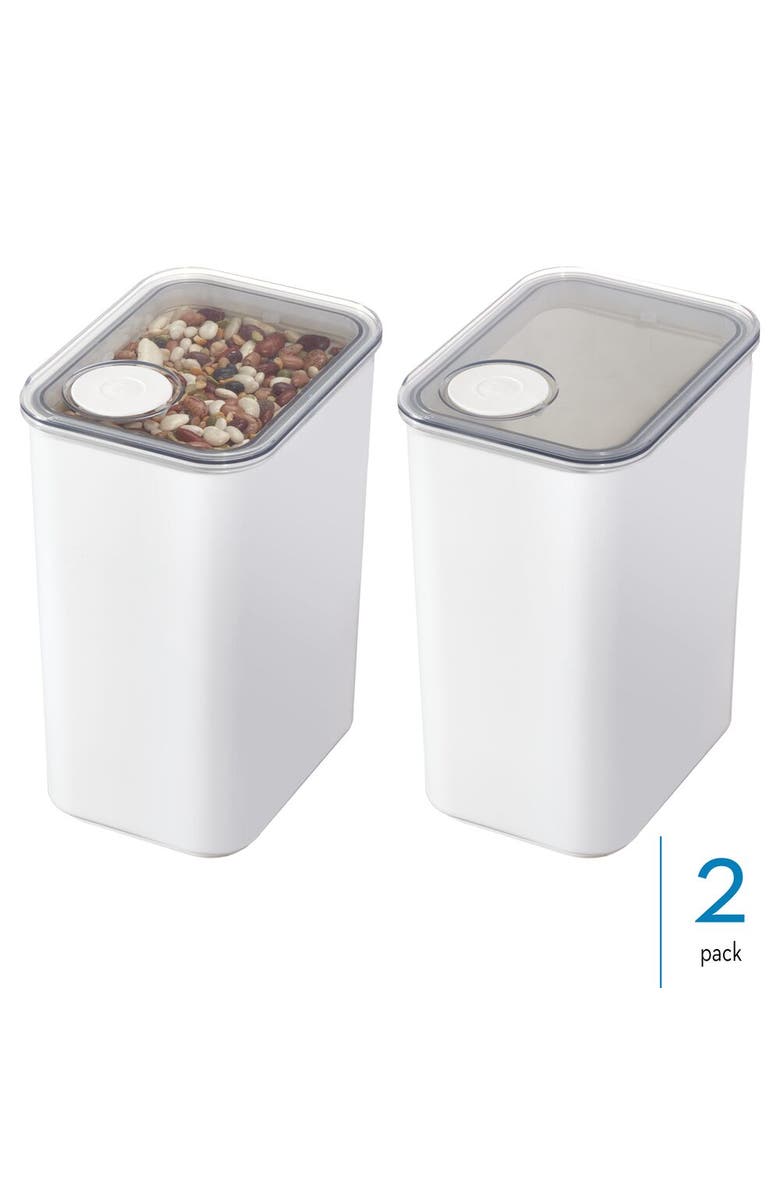 iDesign Large Canister with Removable Pour Cap - Set of 2 - White, Alternate, color, White