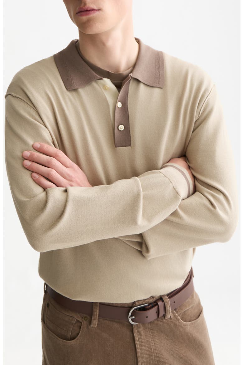 Long Sleeve Polo Sweater, Main, color, PURE CASHMERE