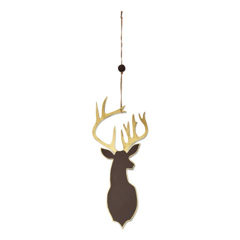 Hanging Stag Decor Multicolor Iron Sculpture for All Seasons