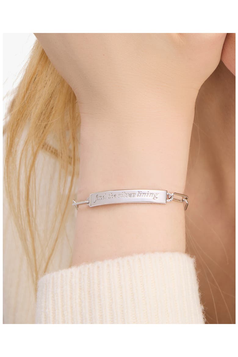 silver lining id bracelet, Alternate, color, SILVER