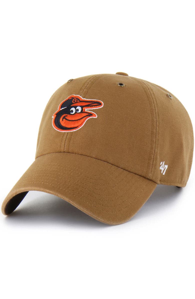 CARHARTT X 47 Men's Carhartt x '47  Brown Baltimore Orioles Clean Up Adjustable Hat, Main, color, Brown