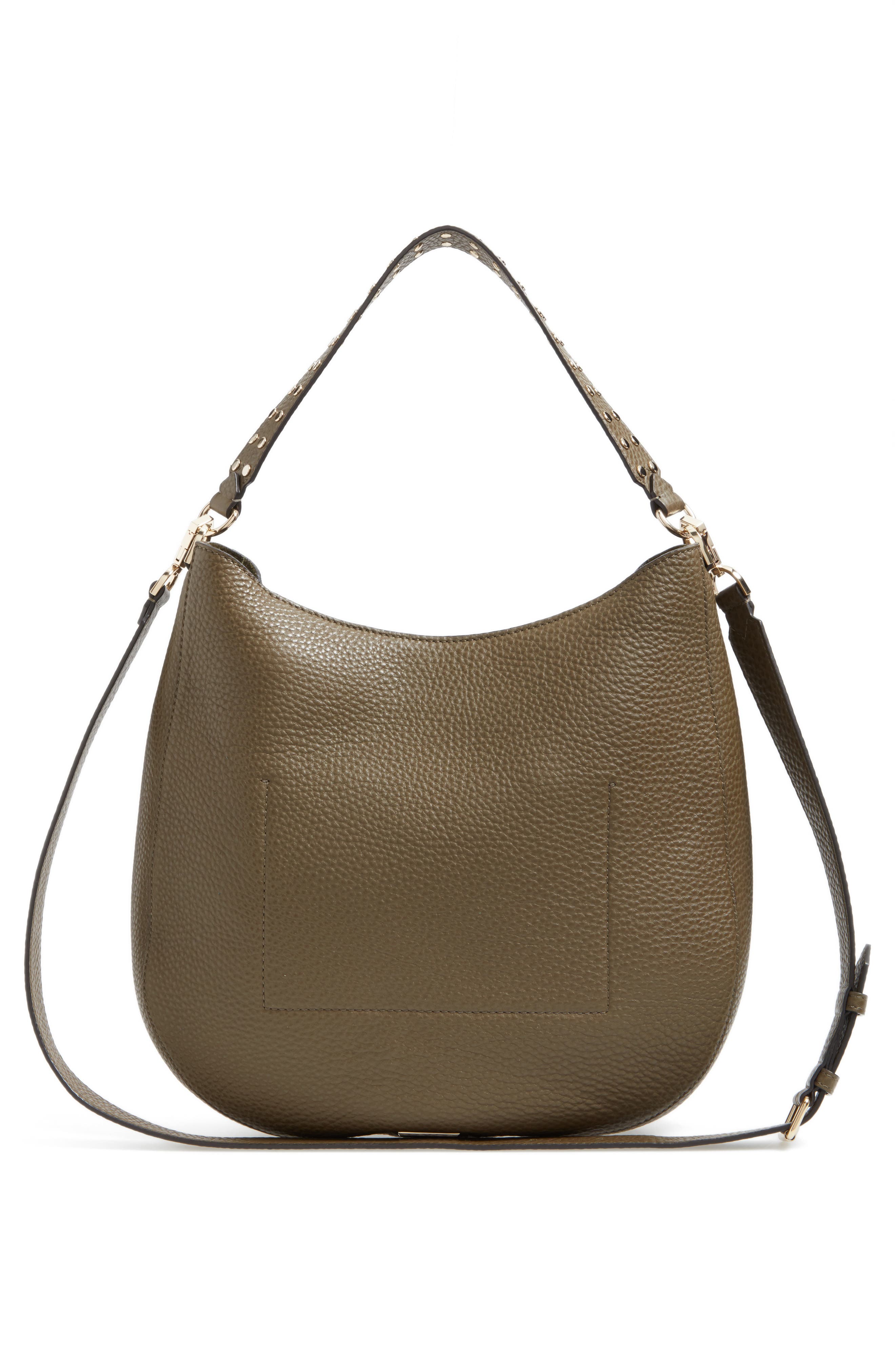 Unlined Convertible Leather Hobo (Nordstrom Exclusive), Alternate, color, MOSS/ LIGHT GOLD HARDWARE
