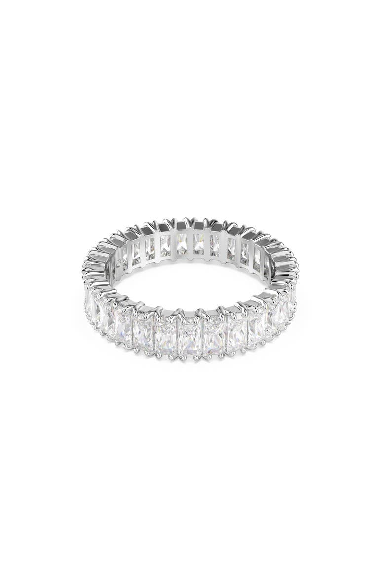 Matrix Baguette Crystal Eternity Ring, Alternate, color, WHITE GOLD