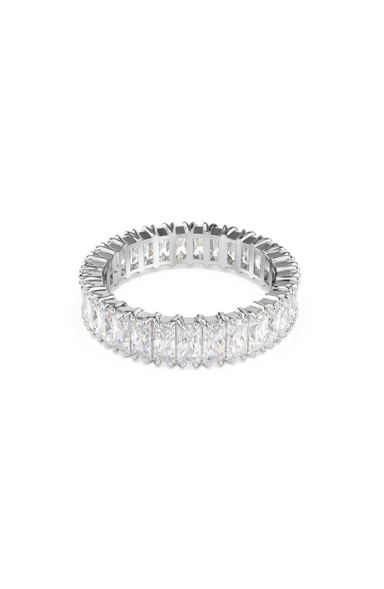 Swarovski Matrix Baguette Crystal Eternity Ring, Alternate, color, White Gold