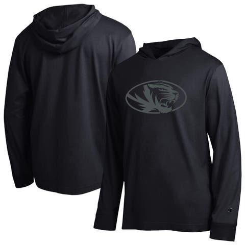 Men's Champion Black Missouri Tigers Tonal All-Star Long Sleeve Hooded T-Shirt