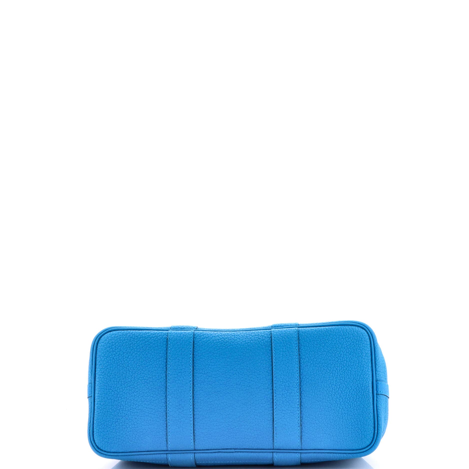 Pre-Owned Hermes Garden Party Tote Leather 30, Alternate, color, Bleu Zanzibar