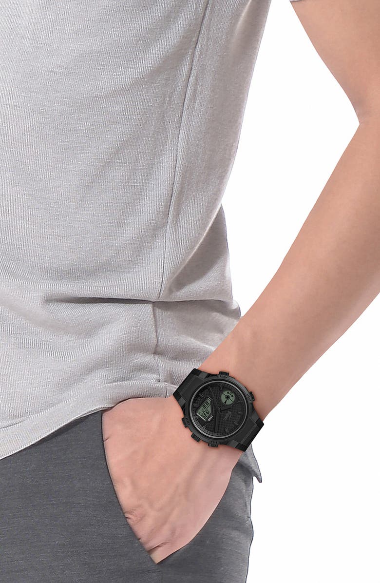 Lacoste LC33 Silicone Strap Watch, 45mm, Alternate, color, Black