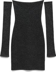 MANGO Metallic Strapless Minidress