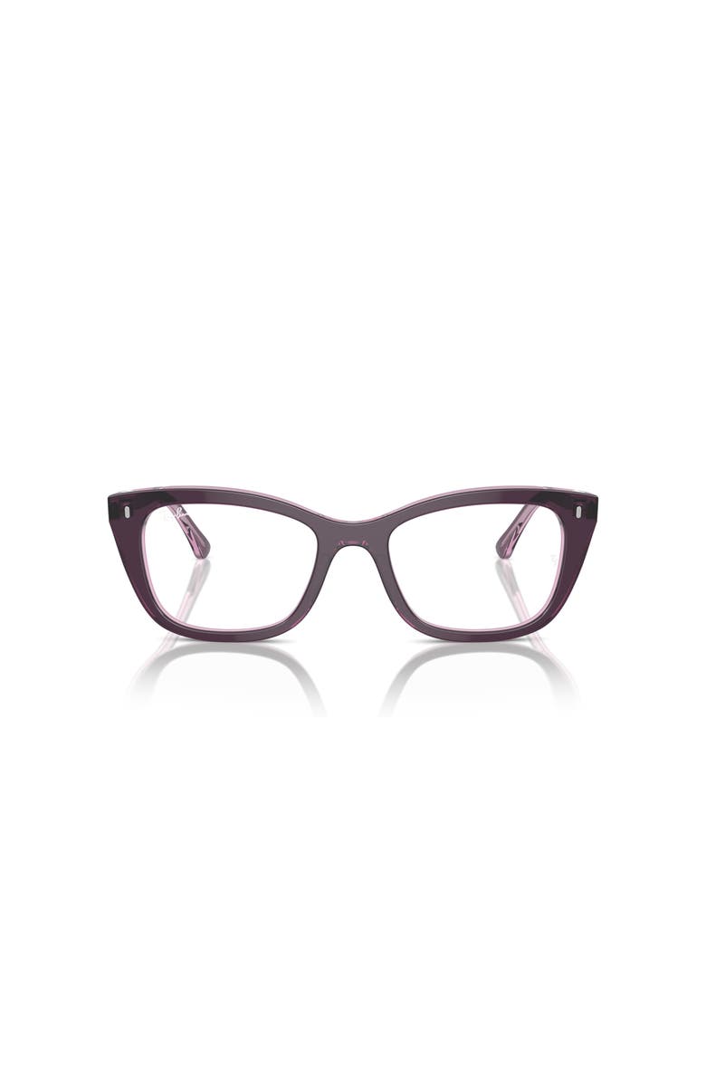 Ray-Ban 50mm Rectangle optical glasses, Alternate, color, Violet