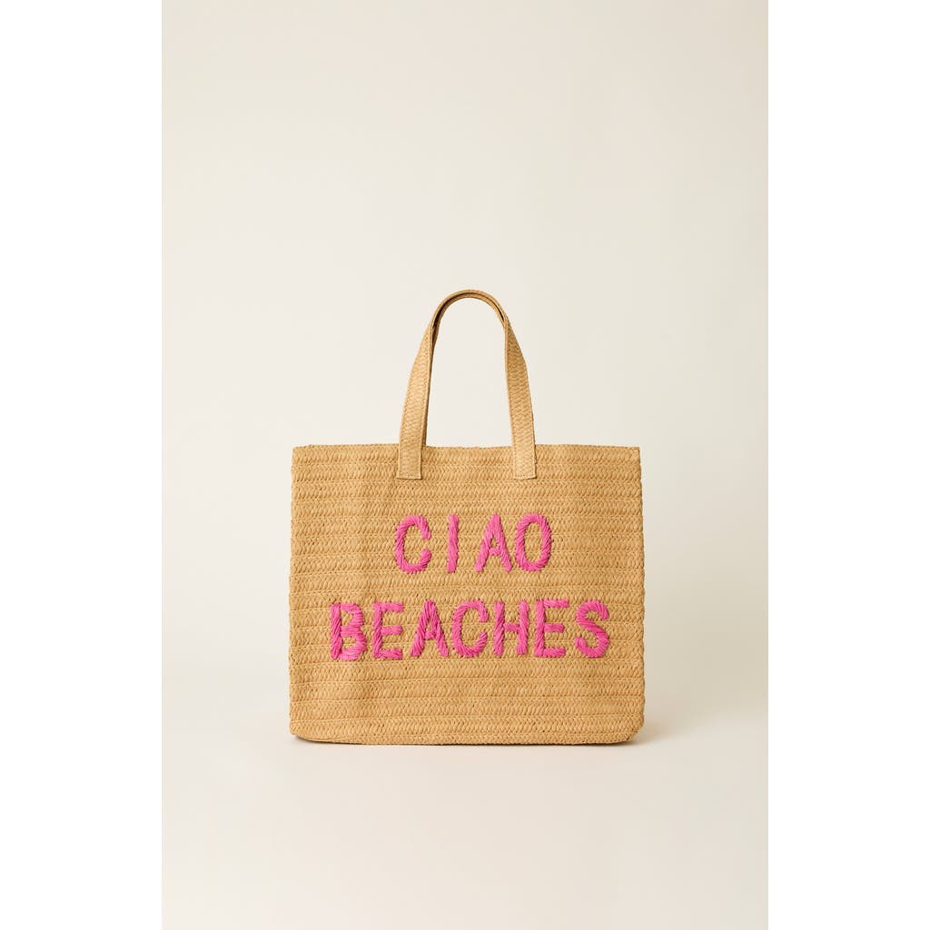 Btb Los Angeles Ciao Beaches Tote In Sand Fuchsia