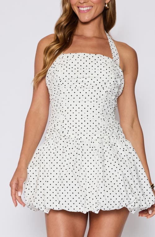 Vici Collection Rory Polka Dot Bubble Hem Halter Minidress In Multi
