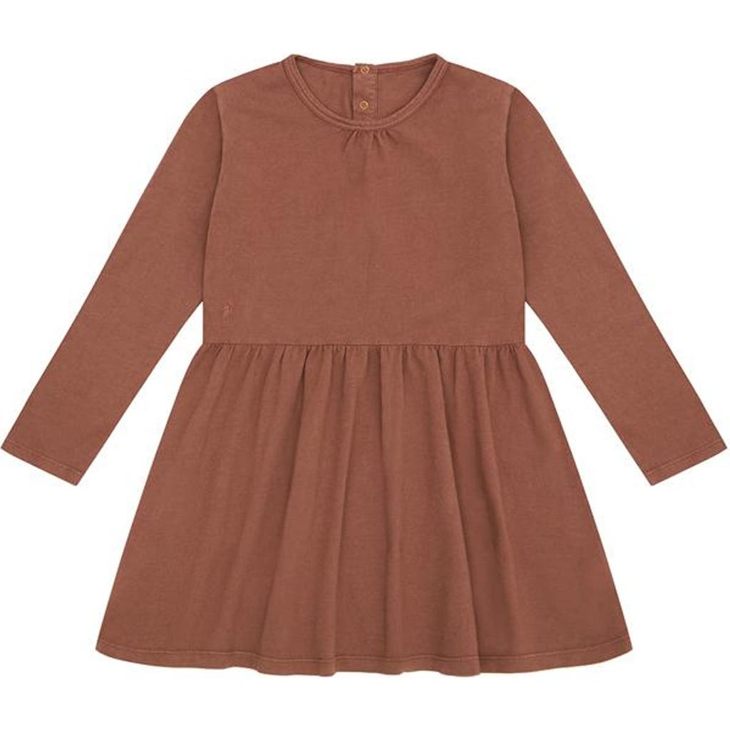Vild House Of Little Ls Organic Cotton Dress In Clay Pink-beetroot Plant Dye