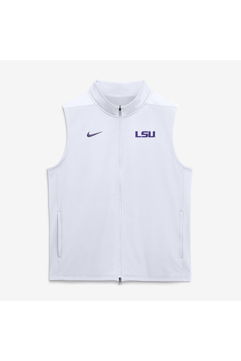 Men's Nike White LSU Tigers Primetime Victory Therma-FIT Full-Zip Vest, Main, color, White