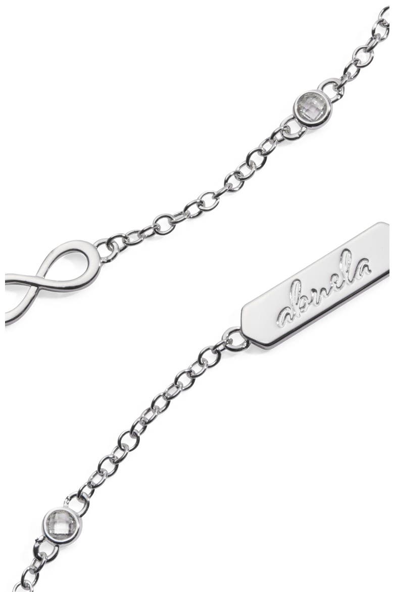 Abuela Infinity Adjustable Chain Bracelet, Alternate, color, Silver