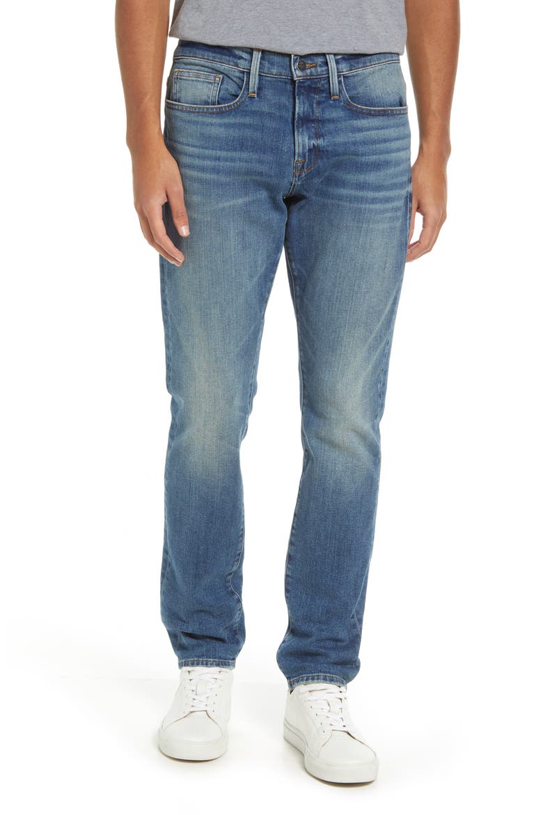 L'Homme Skinny Fit Jeans, Main, color, BEECH WORN