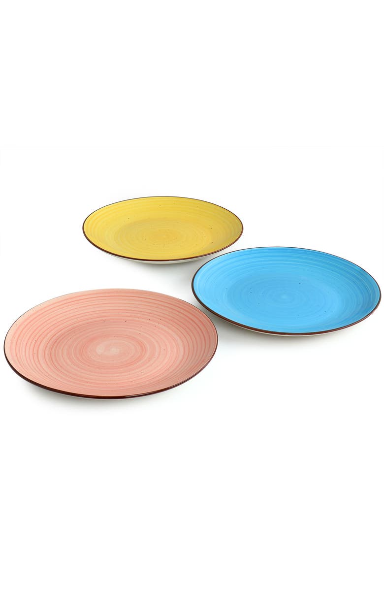 Elama Sebastian 6 Piece Stoneware Dinner Plate Set, Alternate, color, Assorted