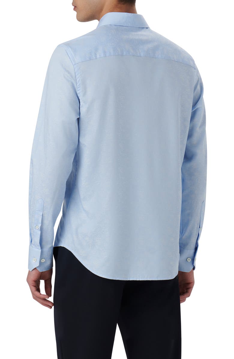 Bugatchi Julian Shaped Fit Print Button-Up Shirt, Alternate, color, Air-Blue