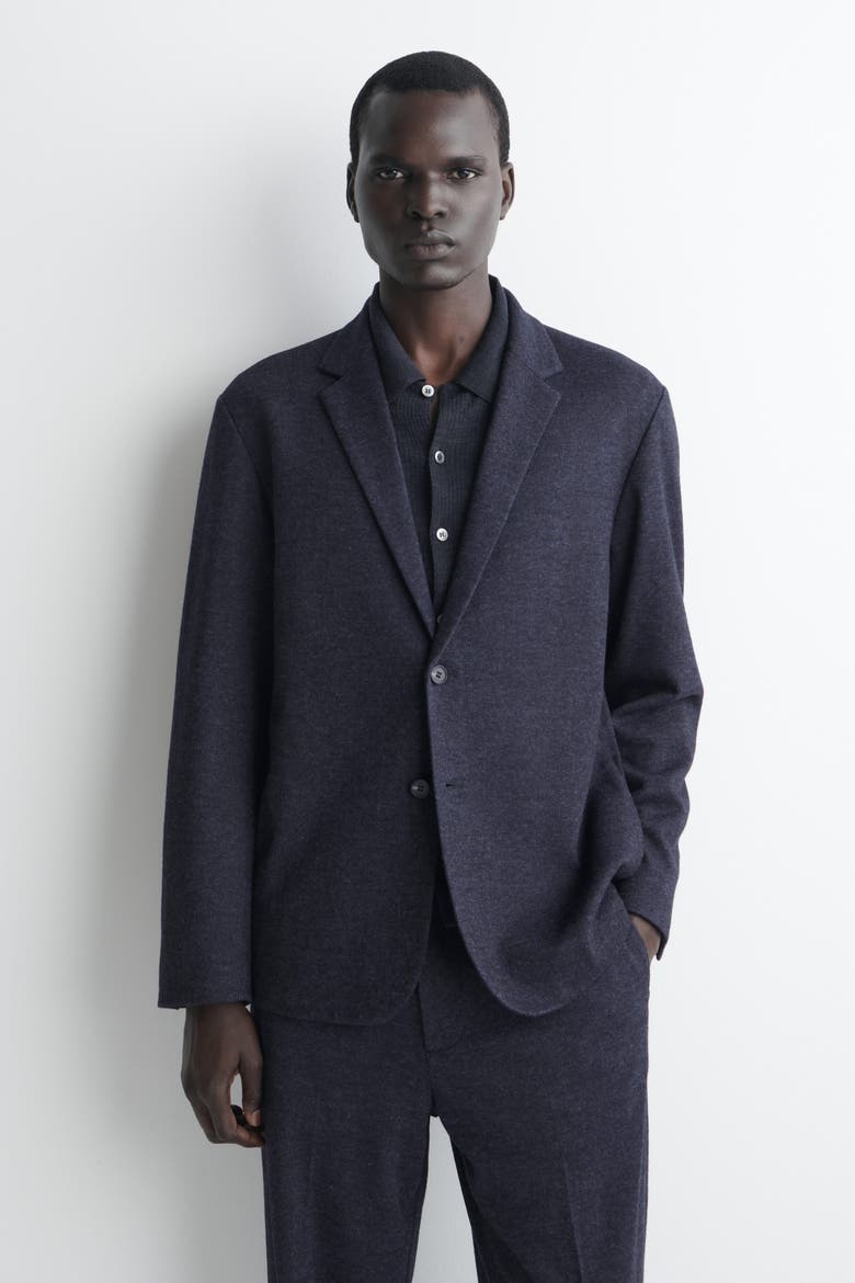 Unstructured Jersey Blazer, Alternate, color, NAVY MÉLANGE