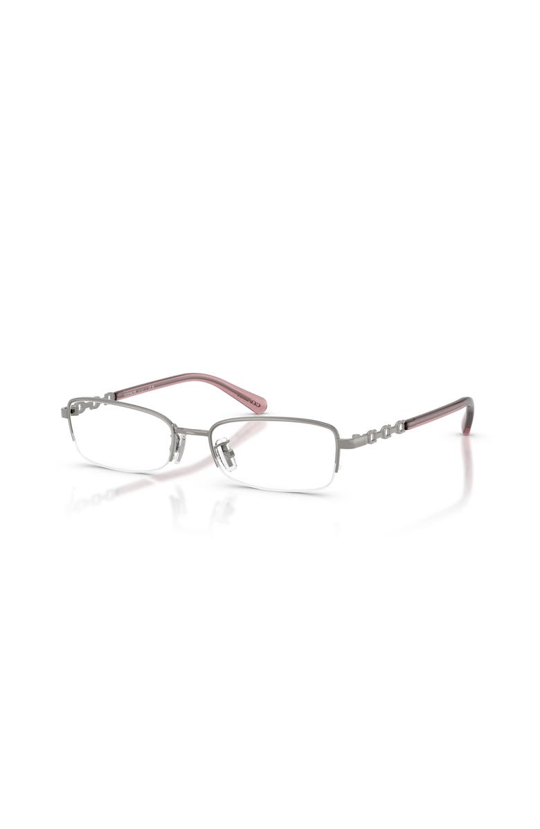 COACH 52mm Rectangle optical glasses, Main, color, Grey