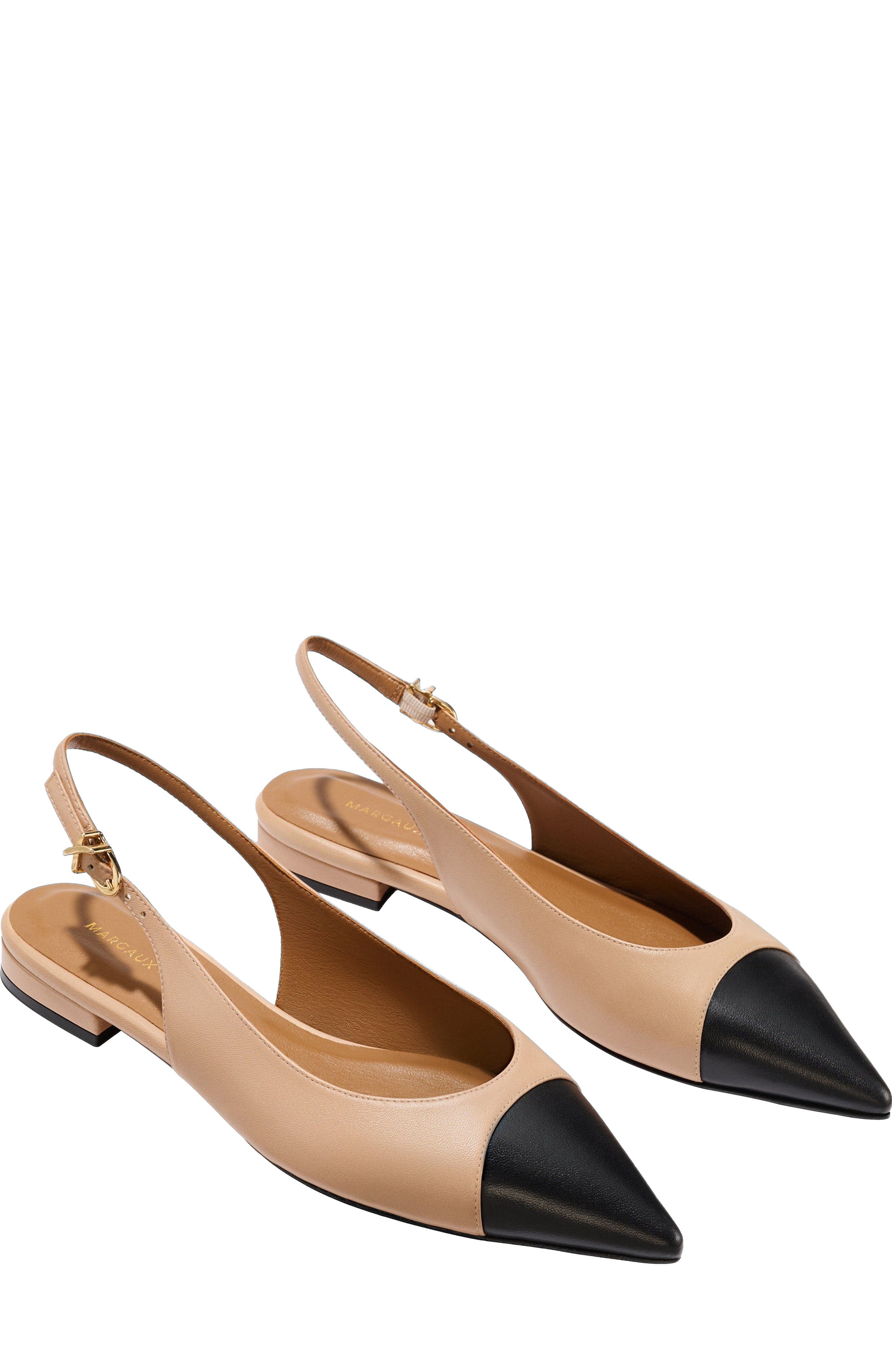 The Elise Cap-Toe, Alternate, color, Dune and Black Nappa