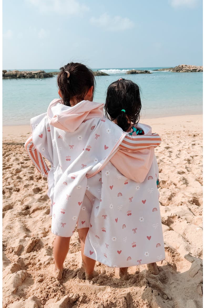 Quick Dry Hooded Beach Poncho Towel, Alternate, color, Bows & Bloom