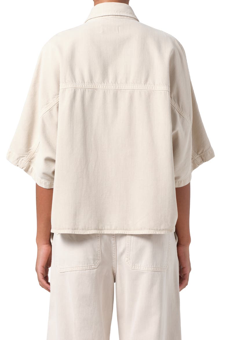 Taron Short Sleeve Denim Button-Up Shirt, Alternate, color, SCONE