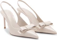 MANGO Bow Pointed Toe Slingback Pump