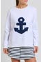 selected White / Navy Anchor