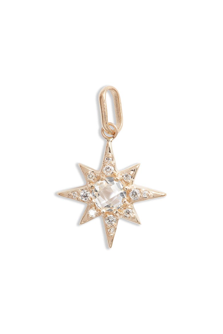 Starburst Diamond Pendant Charm, Main, color, GOLD/ CLEAR TOPAZ