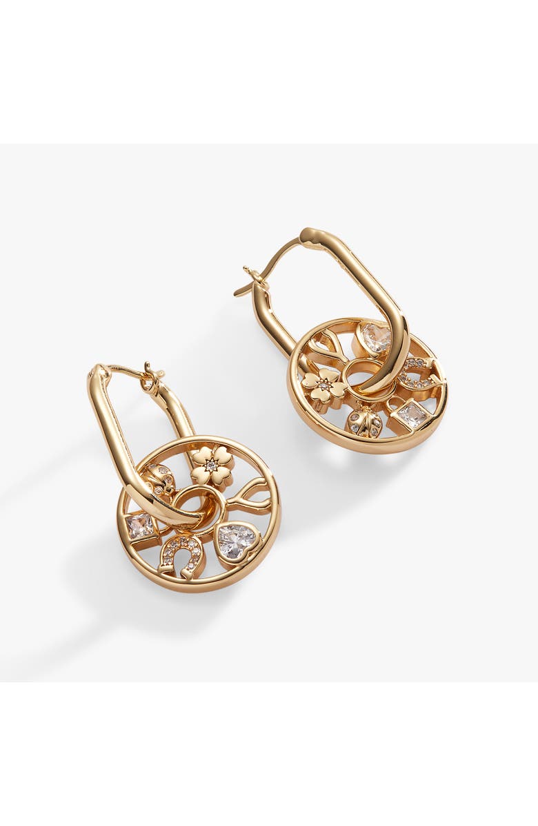 Alex and Ani Love Luck Wheel Hoop Earrings, Alternate, color, 