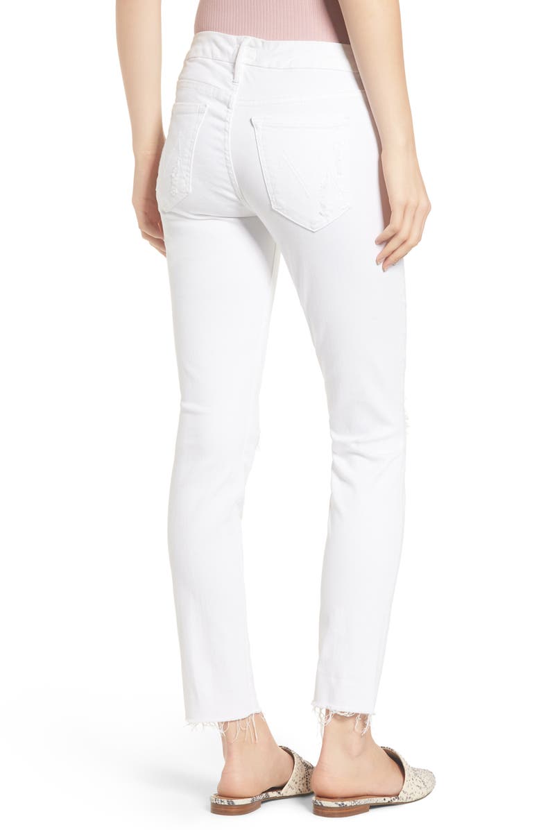 MOTHER 'Looker' Frayed Ankle Crop Jeans, Alternate, color,