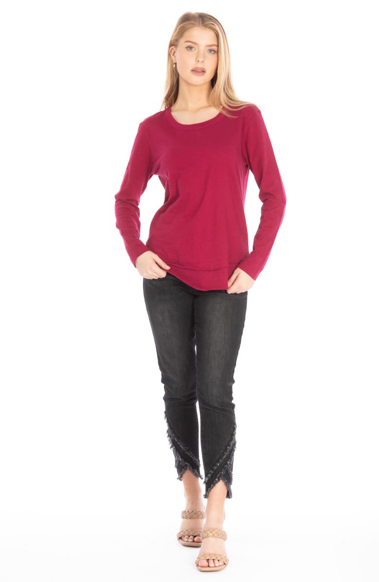 APNY Layered Hem Cotton Slub Top, Alternate, color, Winter Berry