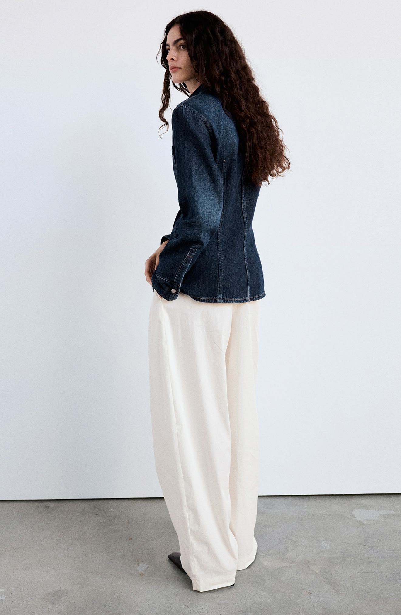 MANGO Cotton Denim Shirt (Women) | Nordstrom