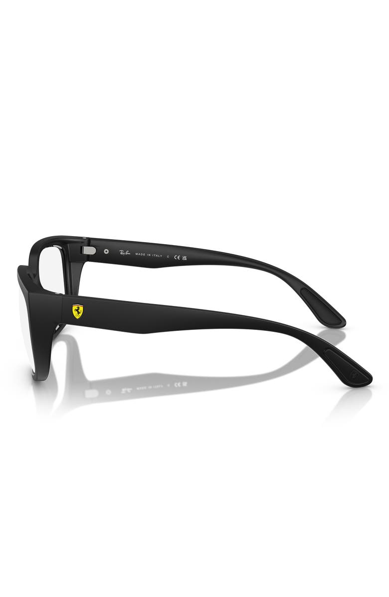 Ray-Ban x Scuderia Ferrari 55mm Square Optical Glasses, Alternate, color, Black White