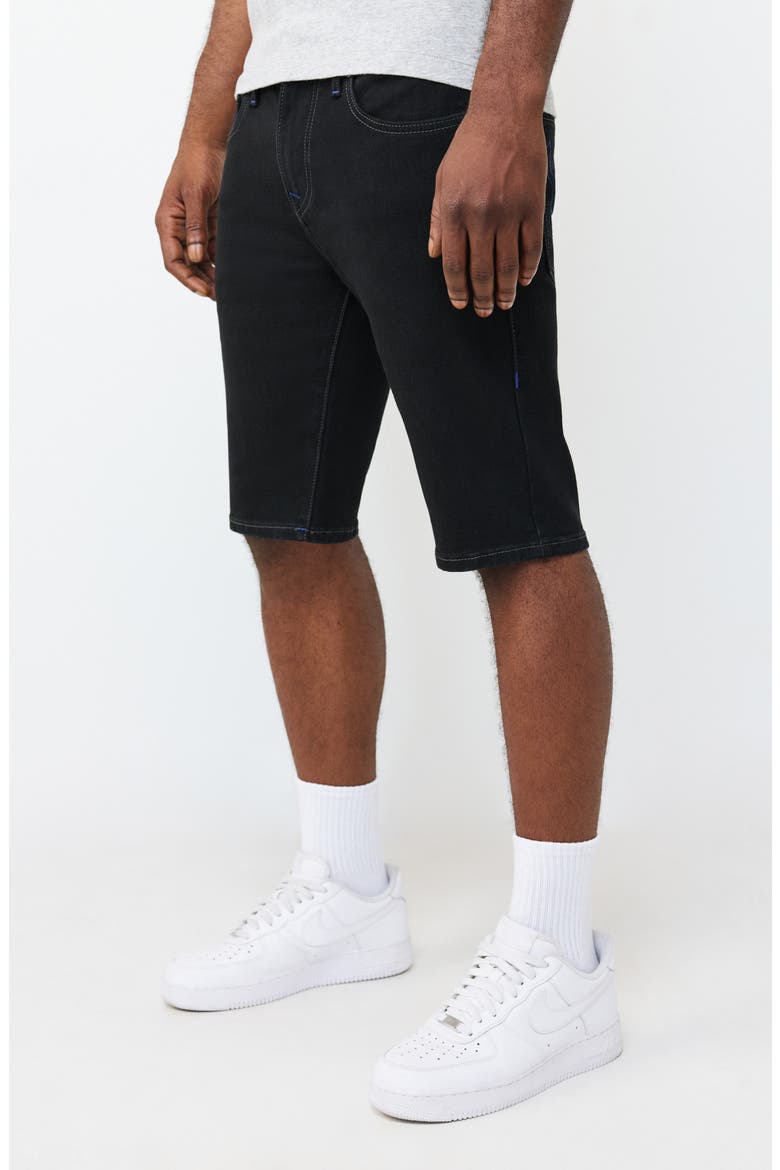Rocco Super T Flap Raw Hem Jean Shorts, Alternate, color, RINSE BLACK