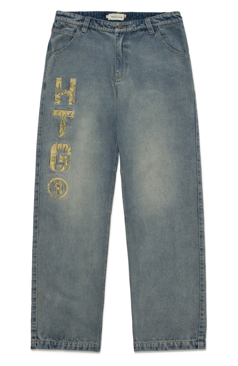 HONOR THE GIFT HTG Branded Straight Leg Jeans, Main, color, 