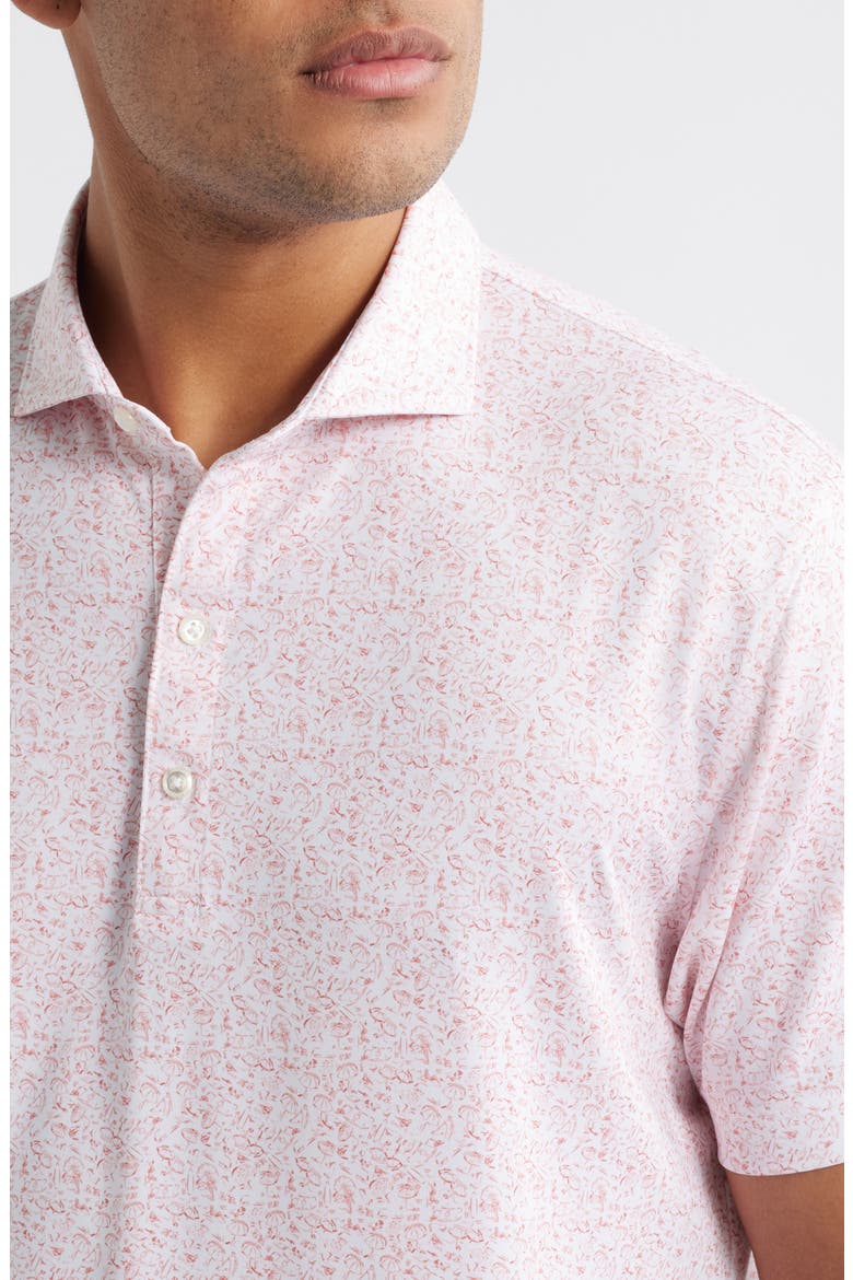 Boggings Mushroom Print PREP-FORMANCE Golf Polo, Alternate, color, LOBSTER