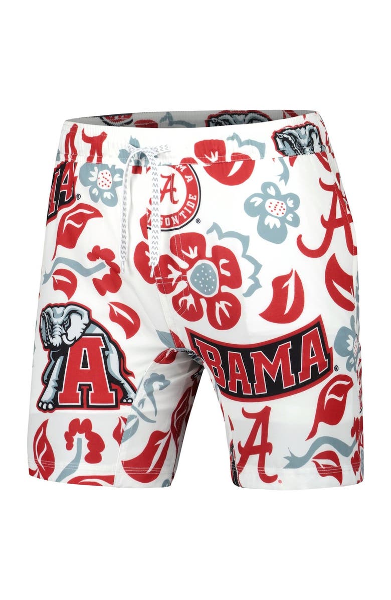 Wes & Willy Men's Wes & Willy White Alabama Crimson Tide Vault Tech Swimming Trunks, Alternate, color,