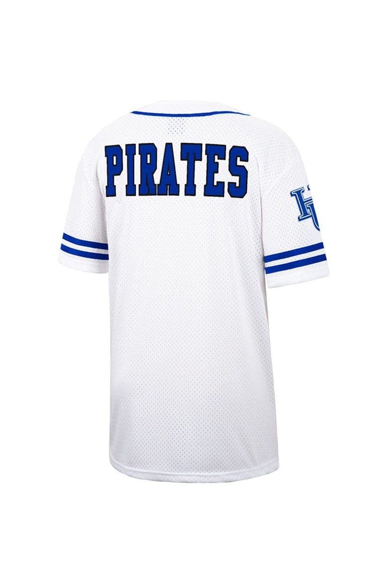 Men's Colosseum White Hampton Pirates Free Spirited Mesh Button-Up Baseball Jersey, Alternate, color, White