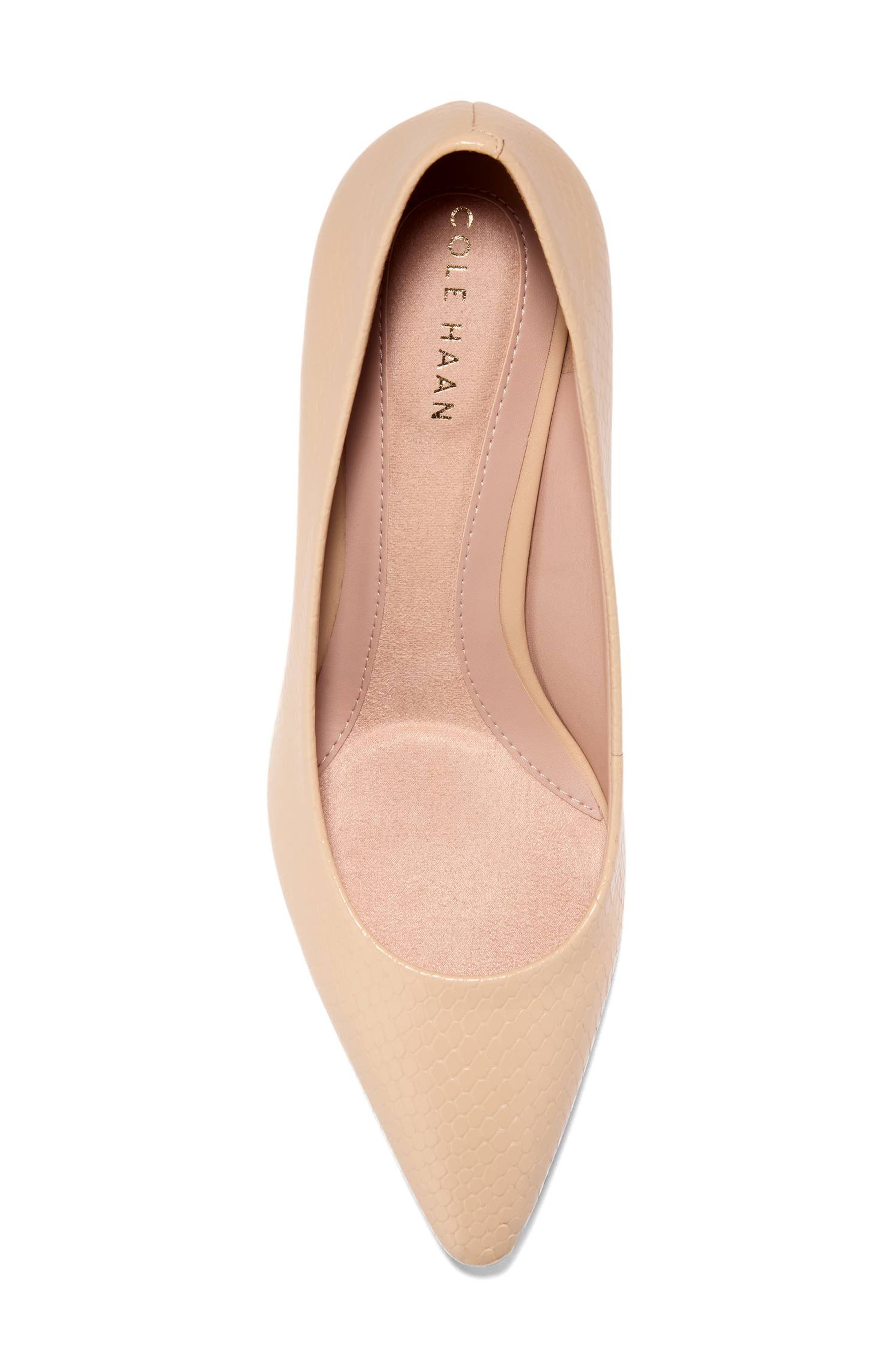 Cole Haan <p>Go-To Janey Croc Embossed Leather Pump (Women)</p>, Alternate, color, Soft Buff Snake Print Leather
