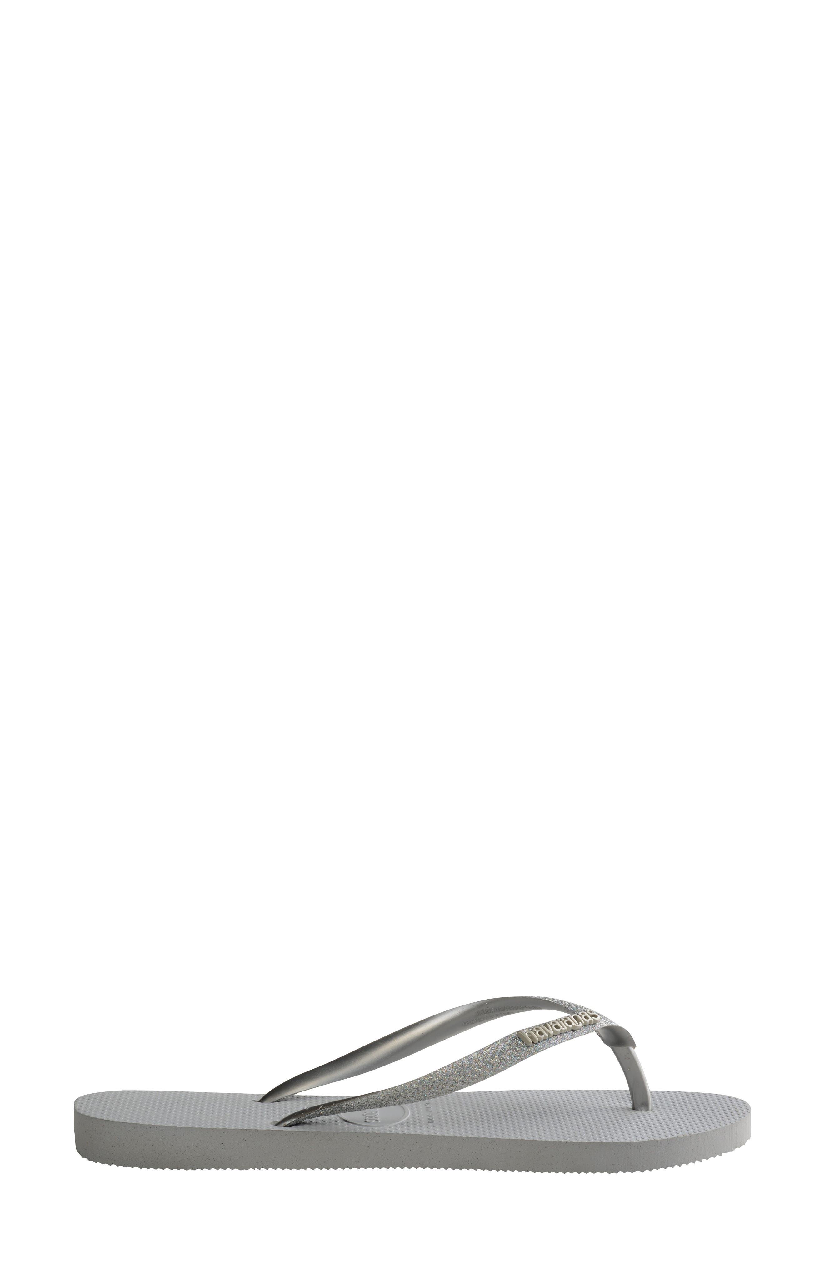 Slim Glitter Flip Flop, Alternate, color, ICE GREY