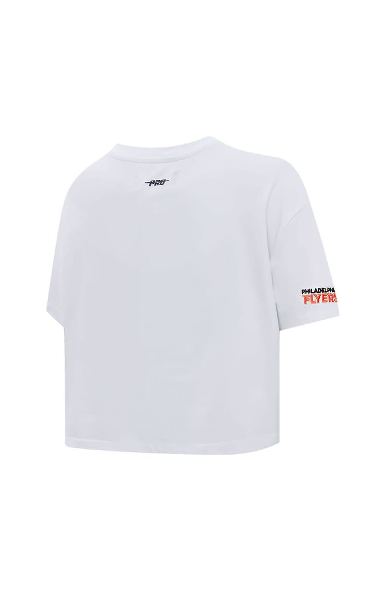 PRO STANDARD Women's Pro Standard White Philadelphia Flyers Boxy Script Tail Cropped T-Shirt, Alternate, color, White