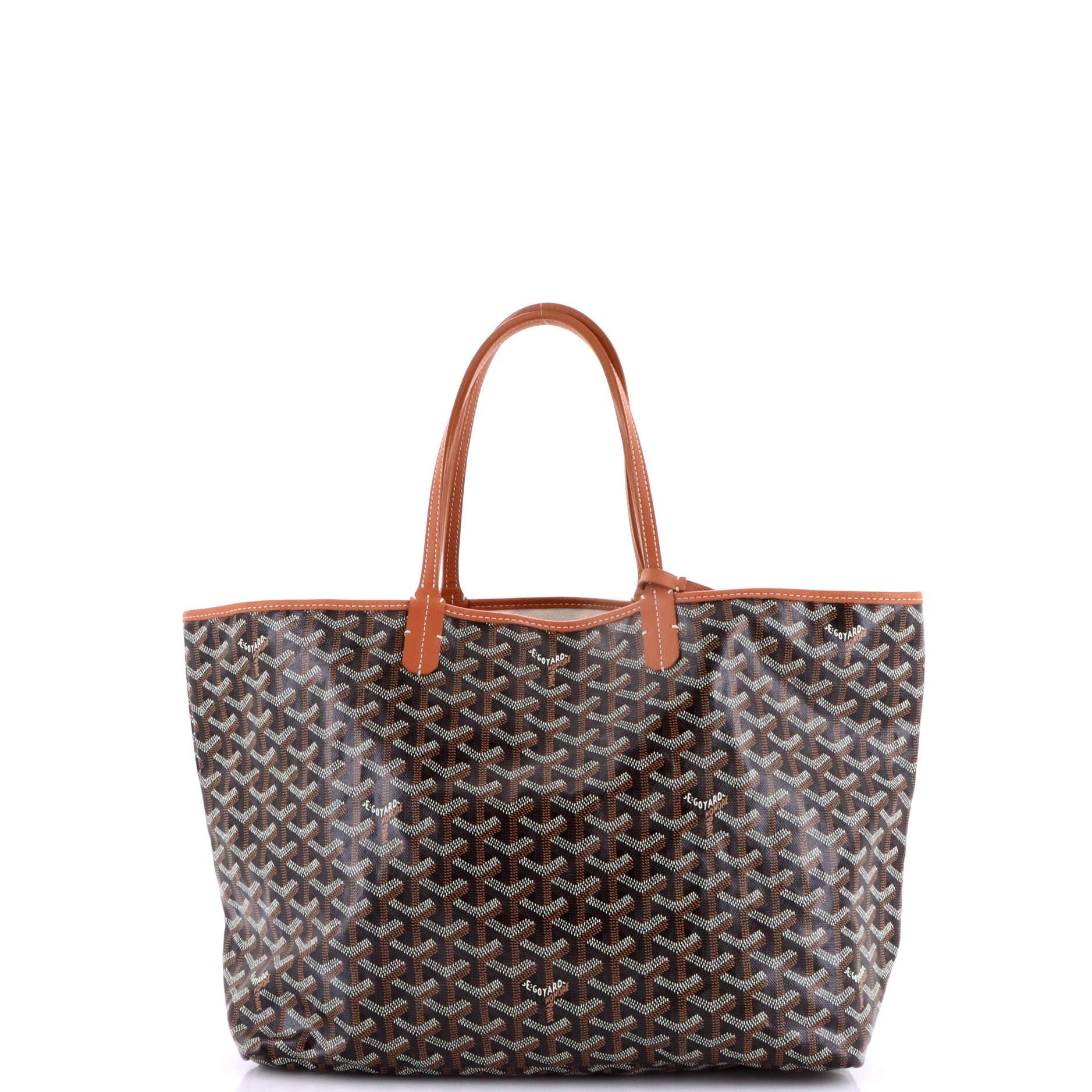 Pre-Owned Goyard Saint Louis Tote Printed Coated Canvas PM, Alternate, color, Brown