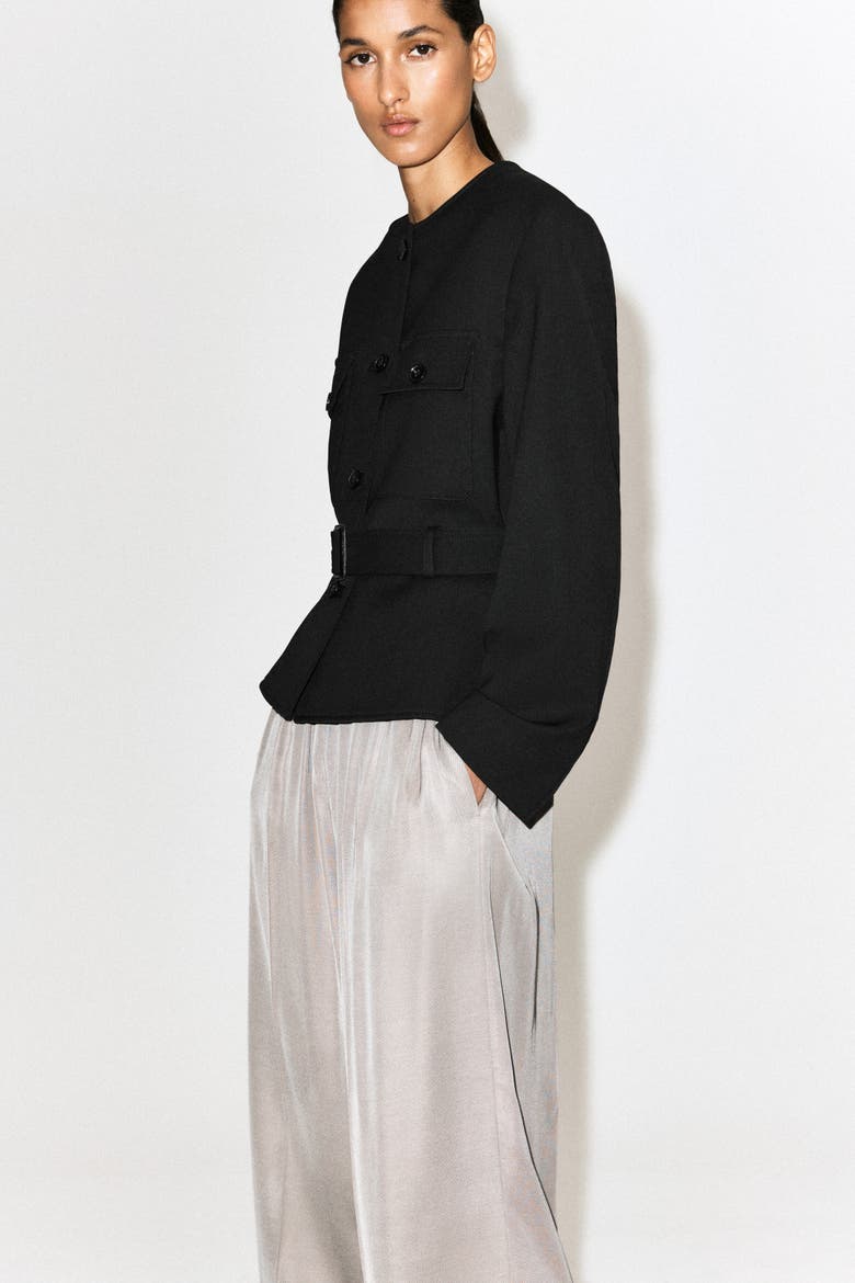 Elasticated Twill Straight-leg Pants, Alternate, color, LIGHT GRAY